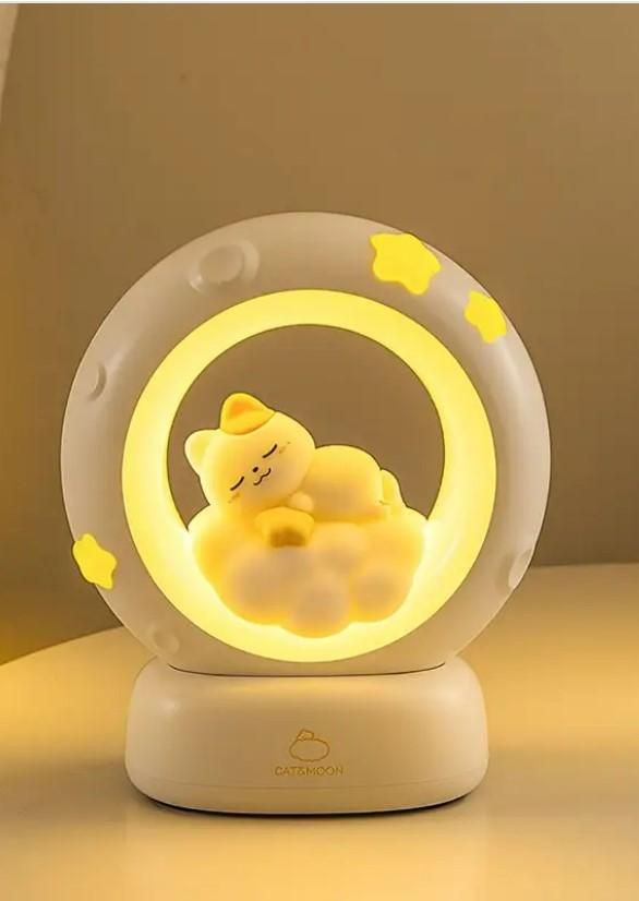 Sleeping Cat LED Night Light Lamp with Touch Control - abdtrendy